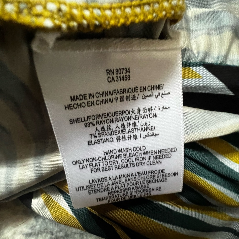 BCBGMaxAzria Multicolor Deep Neck Geometric Dress NWOT M - Picture 9 of 9